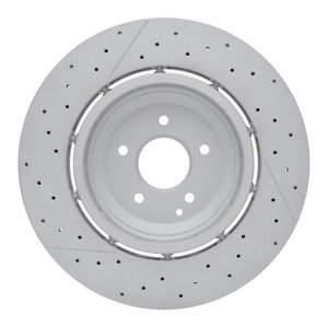 Mercedes-Benz SLK55 AMG Brake Rotor (1) - Front - R1 Concepts - Hi-Carbon Alloy GeoMET Coated Rotor - Drilled & Slotted - `06-`11